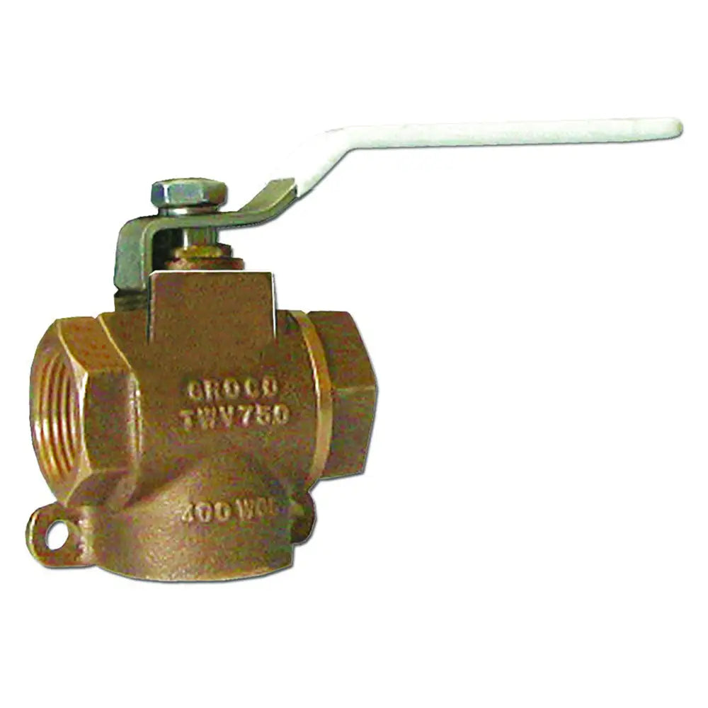 GROCO 1/2’’ NPT Bronze 3-Way Valve [TWV-500] - Fittings