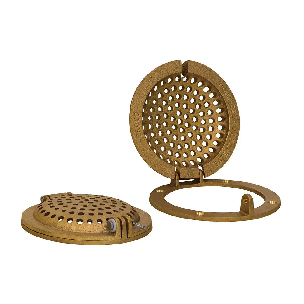 GROCO Bronze Round Hull Strainer w/Access Door f/Up To 1’’ Thru-Hull [RSC-1000] - Fittings