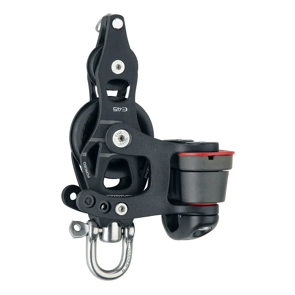 Harken 45mm Single Aluminum Element Fiddle Block w/Swivel Becket 150 Cam Cleat [6234] - Blocks