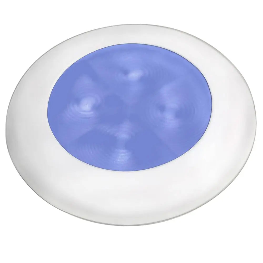 Hella Marine Blue LED Round Courtesy Lamp - White Bezel - 24V [980503241] - Interior / Courtesy Light