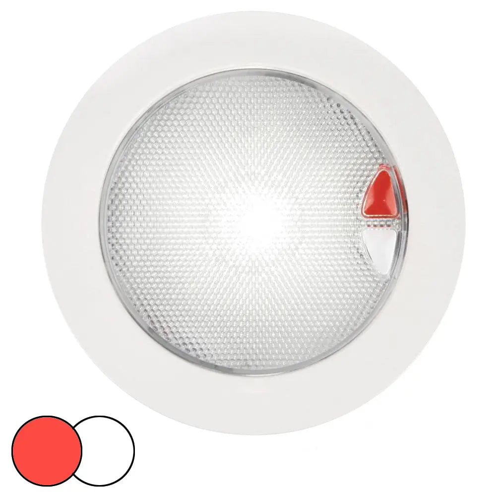 Hella Marine EuroLED 150 Recessed Surface Mount Touch Lamp - Red/White LED - White Plastic Rim [980630002] - Interior