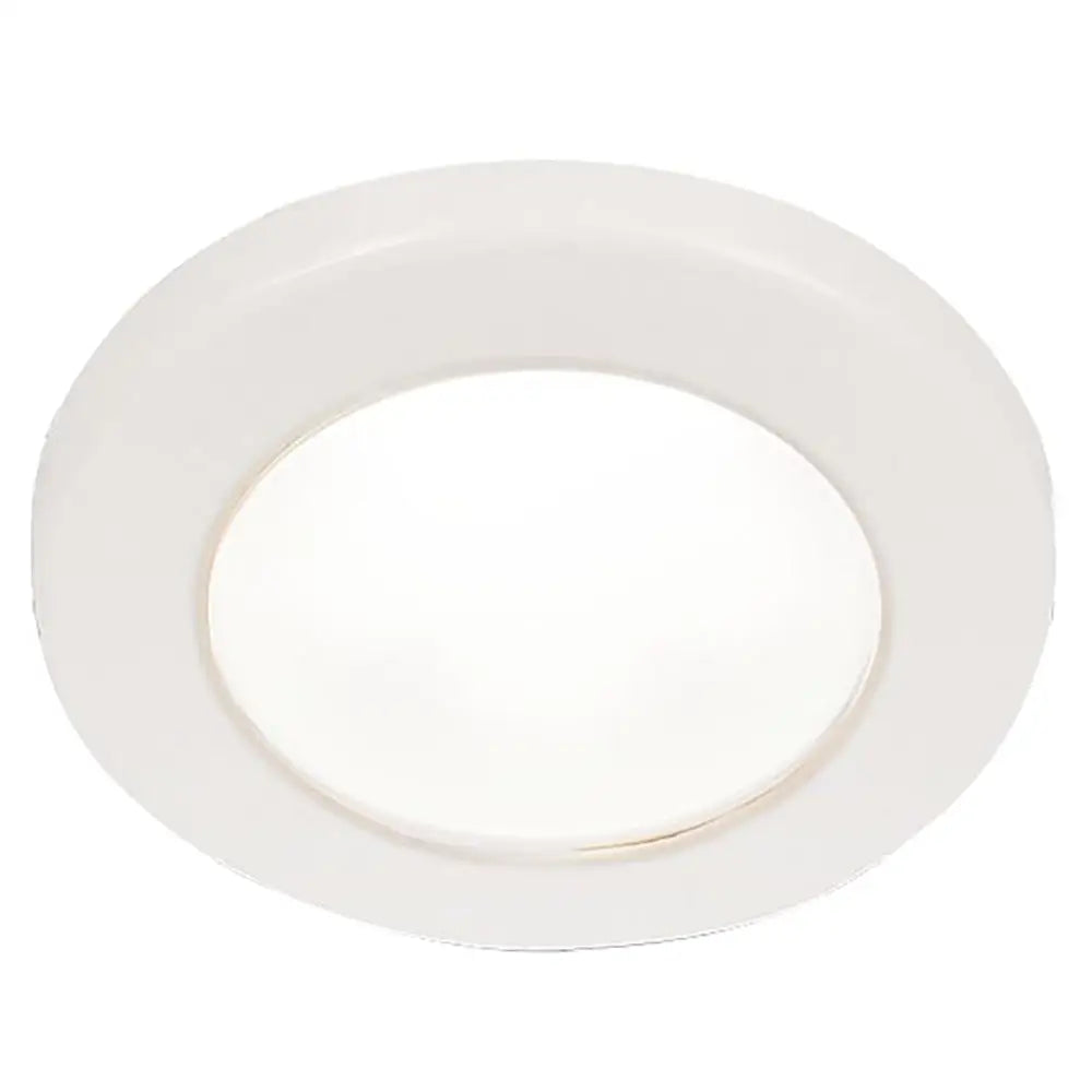 Hella Marine EuroLED 75 3’’ Round Screw Mount Down Light - White LED - White Plastic Rim - 12V [958110011] - Dome/Down