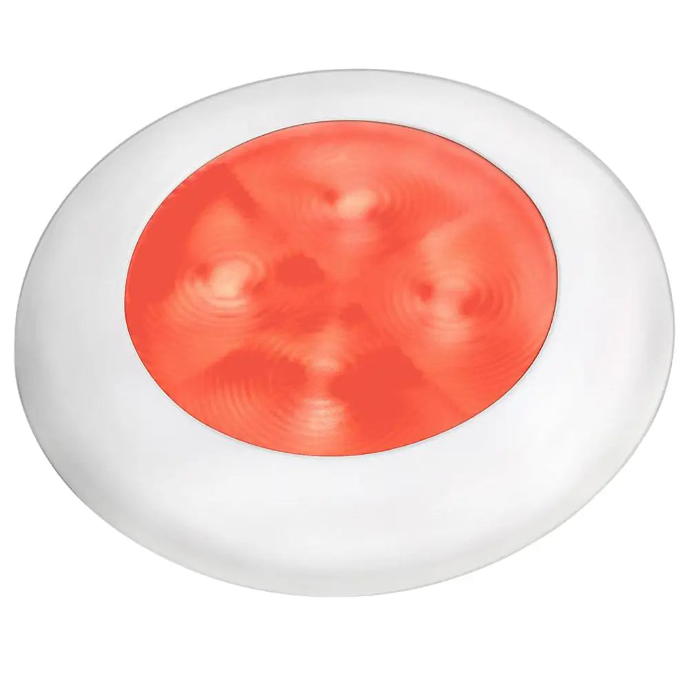 Hella Marine Red LED Round Courtesy Lamp - White Bezel - 24V [980508241] - Interior / Courtesy Light