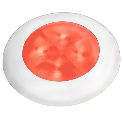 Hella Marine Red LED Round Courtesy Lamp - White Bezel - 24V [980508241] - Interior / Courtesy Light