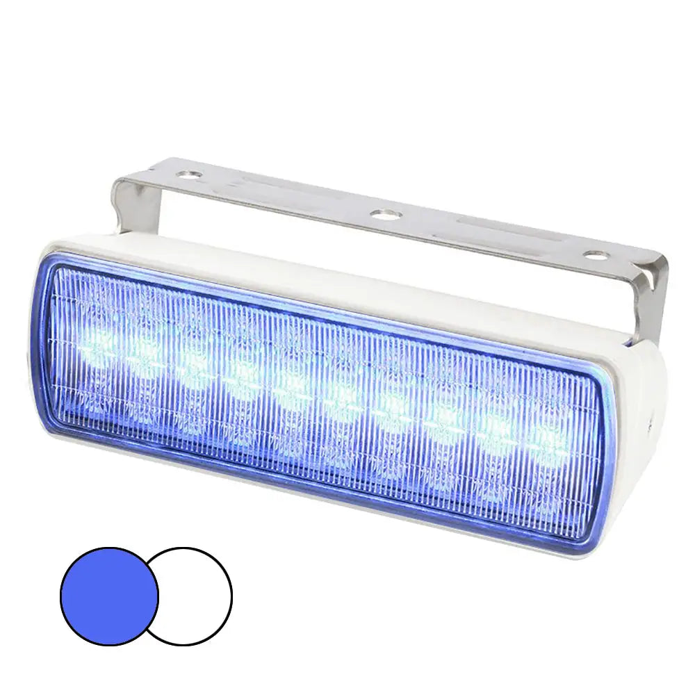 Hella Marine Sea Hawk XL Dual Color LED FloodLights - Blue/White LED - White Housing [980950071] - Flood/Spreader Lights