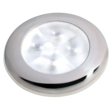 Hella Marine Slim Line LED ’Enhanced Brightness’ Round Courtesy Lamp - White LED - Stainless Steel Bezel - 12V