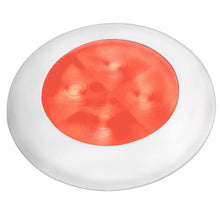 Hella Marine Slim Line LED ’Enhanced Brightness’ Round Courtesy Lamp - Red LED - White Plastic Bezel - 12V [980507241]