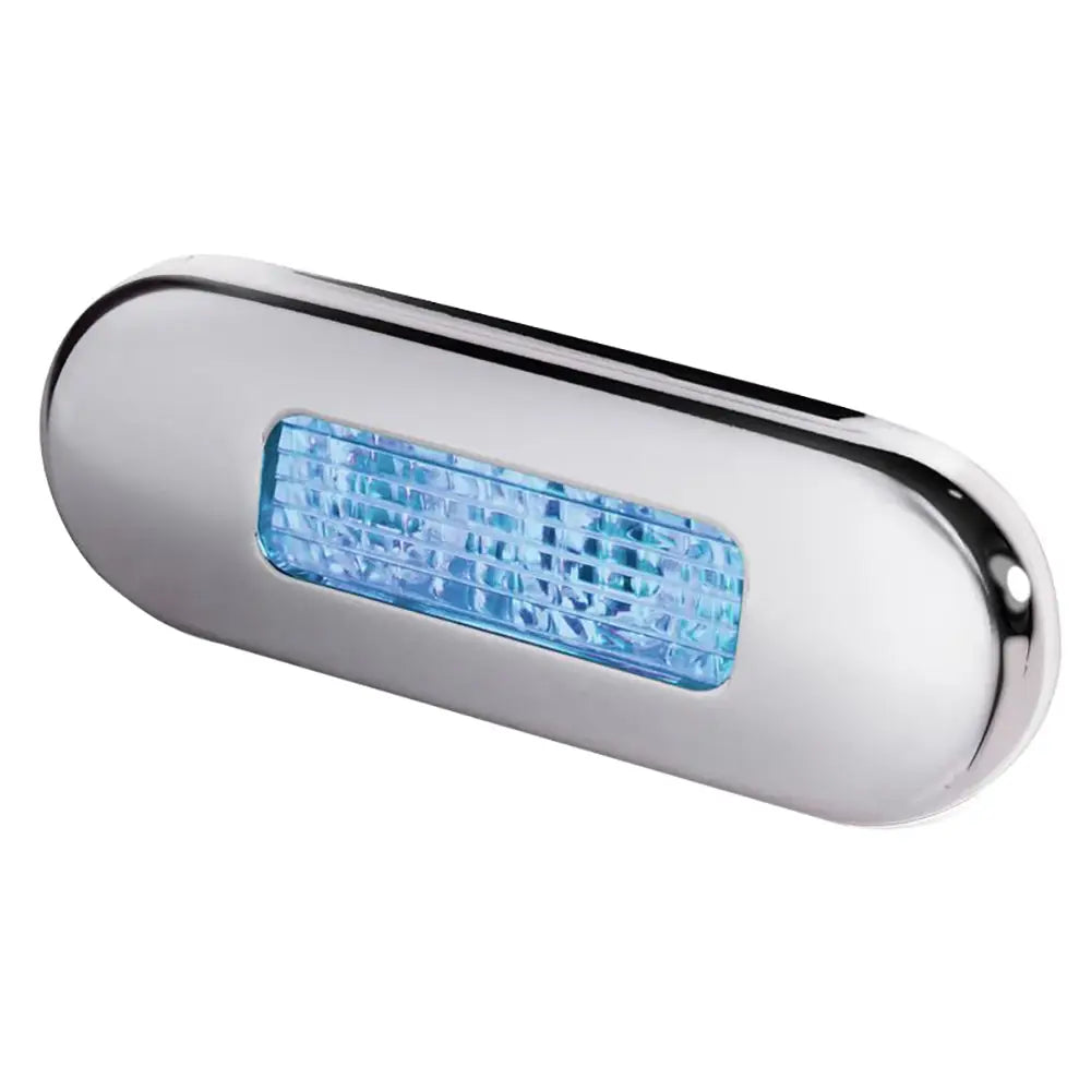 Hella Marine Surface Mount Oblong LED Courtesy Lamp - Blue LED - Stainless Steel Bezel [980869601] - Interior