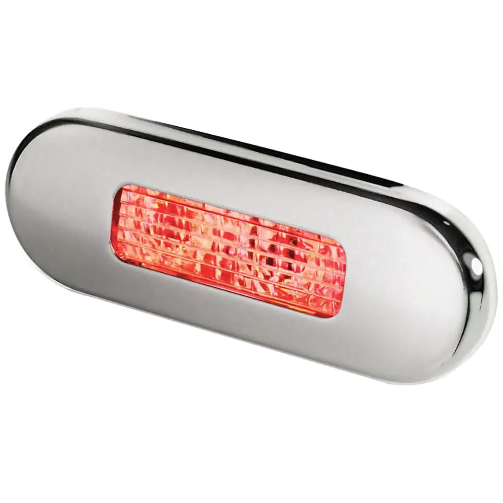 Hella Marine Surface Mount Oblong LED Courtesy Lamp - Red LED - Stainless Steel Bezel [980869501] - Interior / Courtesy