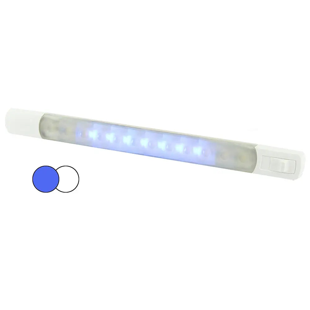 Hella Marine Surface Strip Light w/Switch - White/Blue LEDs - 12V [958121011] - Interior / Courtesy Light
