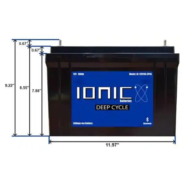 Ionic Lithium 12V 100Ah | LiFePO4 Deep Cycle Battery + Bluetooth