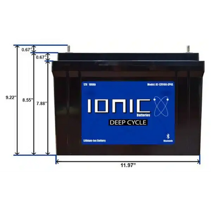 Ionic Lithium 12V 100Ah | LiFePO4 Deep Cycle Battery + Bluetooth