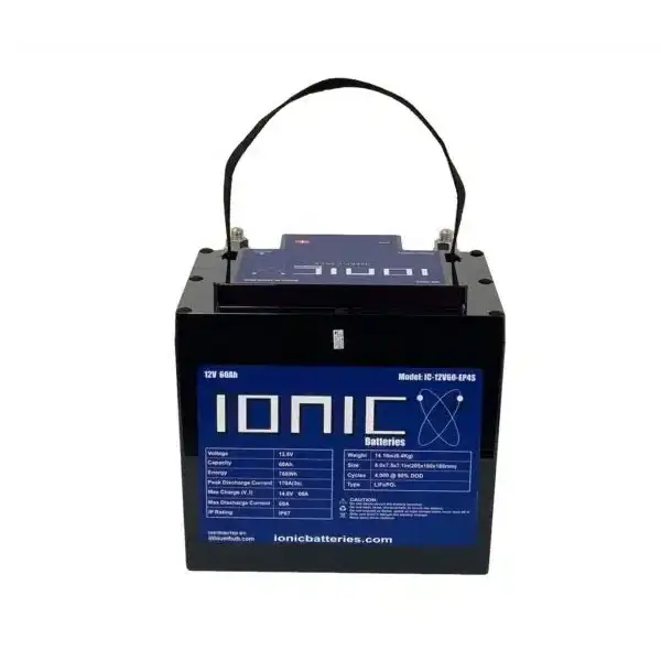 Ionic Lithium 12V 60Ah | LiFePO4 Deep Cycle Trolling Motor Battery + Bluetooth