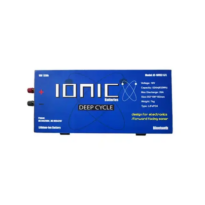 Ionic Lithium 16V 52Ah | Marine Electronics/Sonar LiFePO4 Battery + Charger