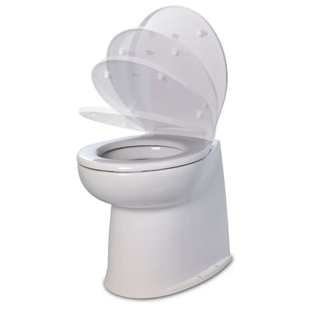 Jabsco 17’’ Deluxe Flush Raw Water Electric Toilet w/Soft Close Lid - 12V [58240-3012] - Marine Sanitation