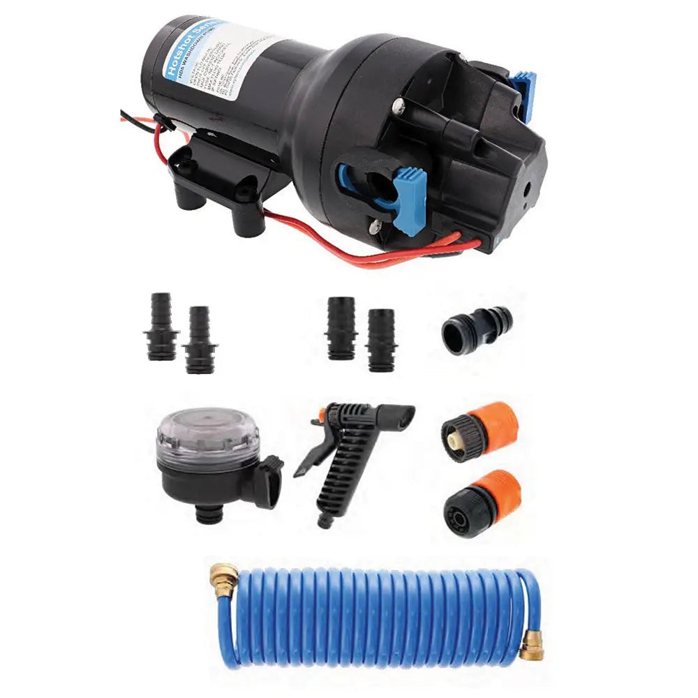 Jabsco HotShot HD5 Heavy Duty Washdown Pump Kit w/25’ HoseCoil - 12V - 5GPM - 70PSI [P501J-119N-4A] - Washdown