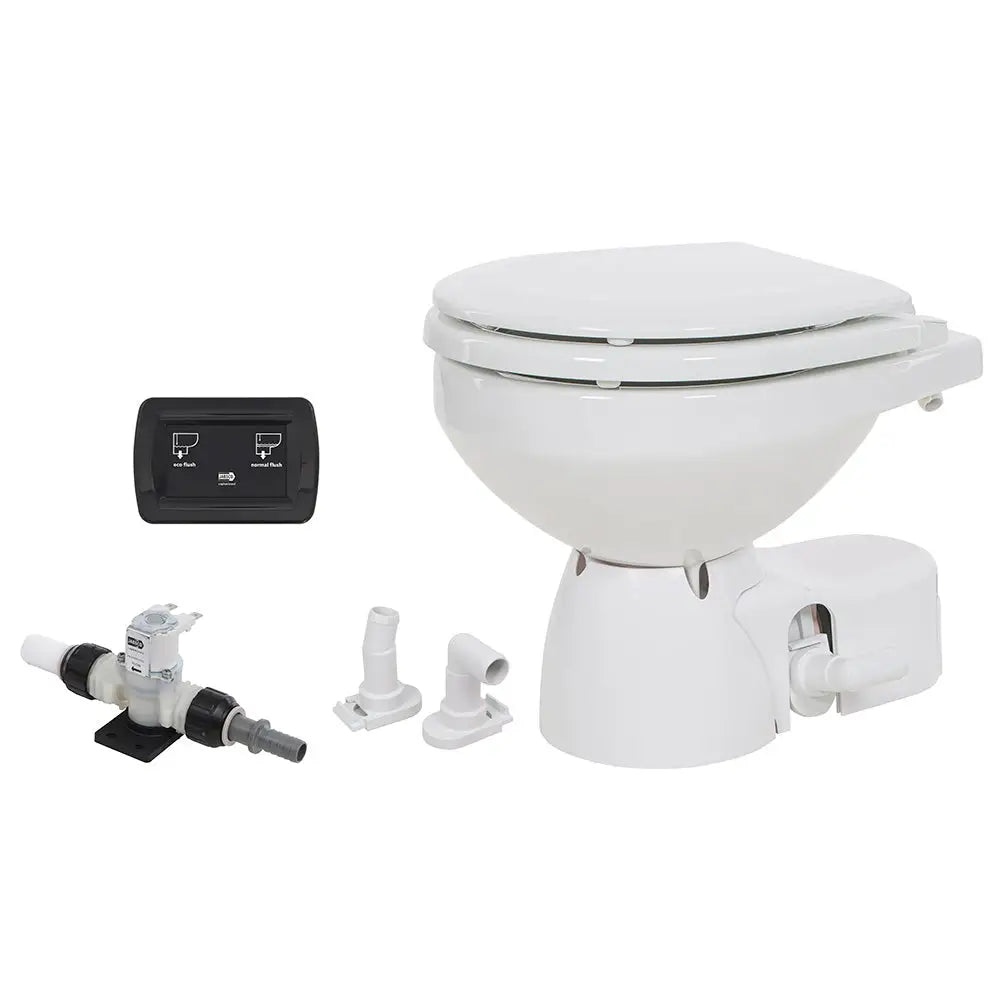 Jabsco Quiet Flush E2 Fresh Water Toilet Compact Bowl - 12V - Soft Close Lid [38045-3092RSP] - Marine Sanitation