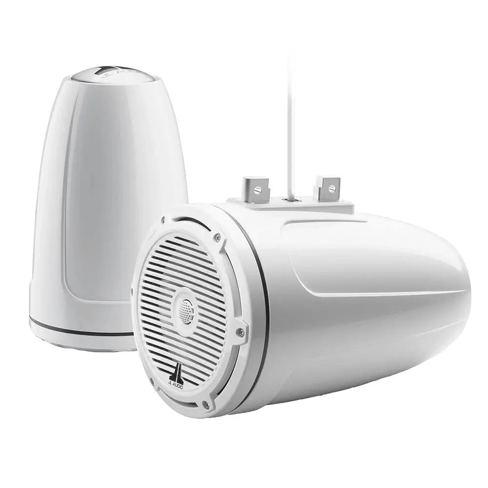JL Audio M3 Series 7.7’’ Enclosed Tower Coaxial System w/Gloss White Classic Grille - M3-770ETXv3-Gw-C-Gw