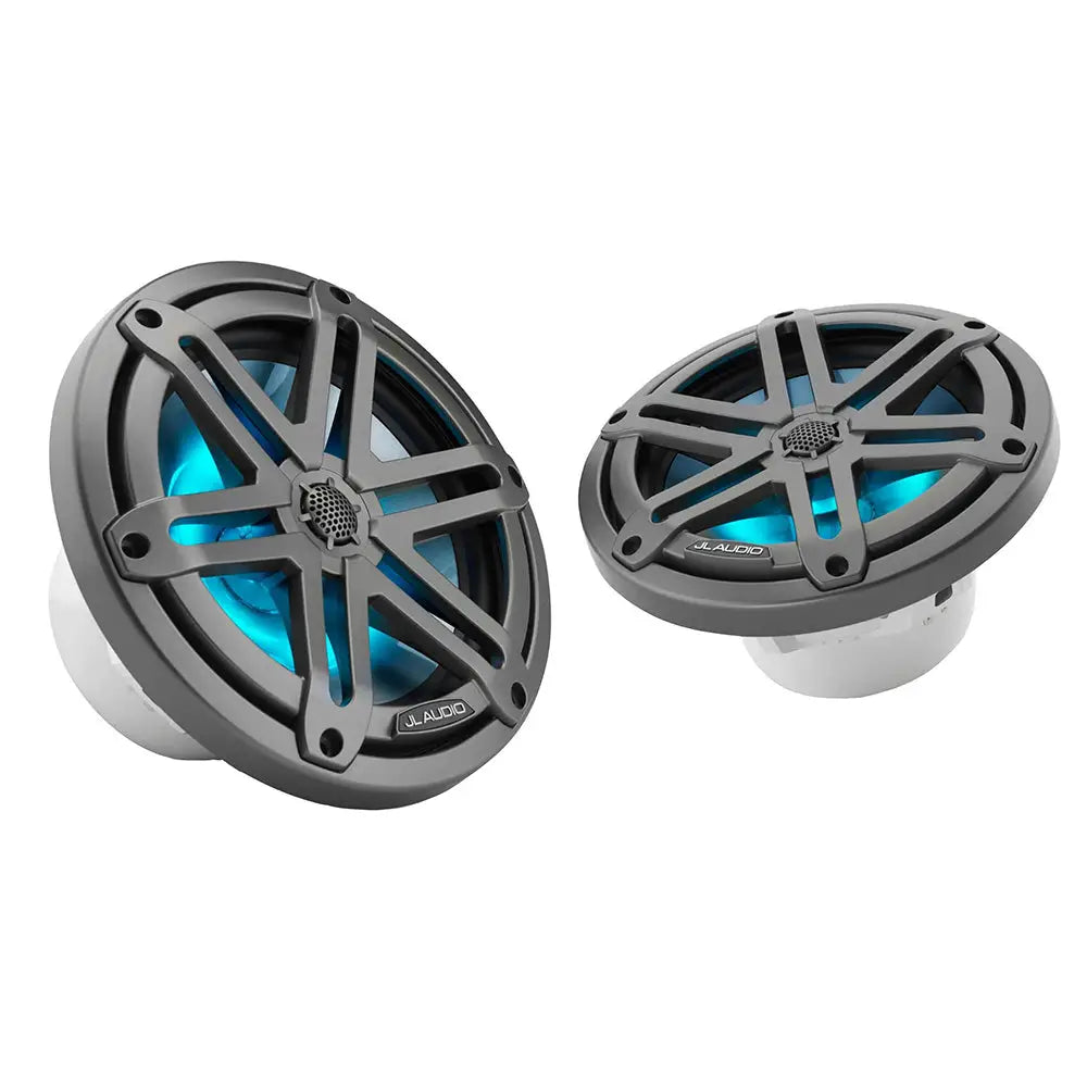 JL Audio M3 Series 7.7’’ Marine Coaxial Speakers w/Grey Metallic Sport Grilles w/RGB LED Lighting - M3-770X-S-Gm-i