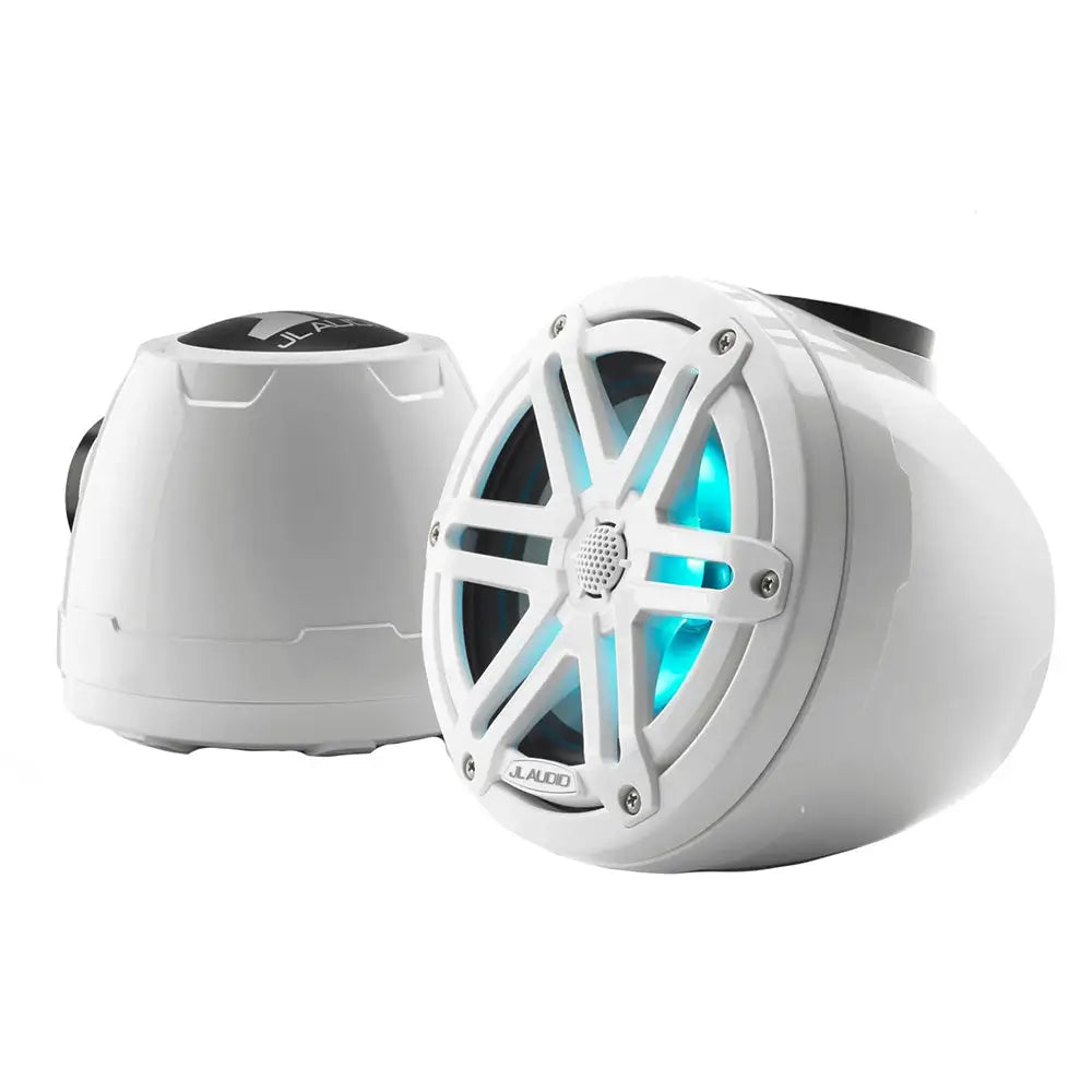 JL Audio M3 VeX Series 6.5’’ Enclosed Coaxial Speakers w/RGB LED Lighting White Sports Grilles - M3-650VEX-Gw-S-Gw-i