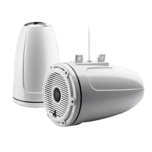 JL Audio M6 Series 7.7’’ Enclosed Tower Coaxial System w/Gloss White Classic Grille Black Tweeter Mesh