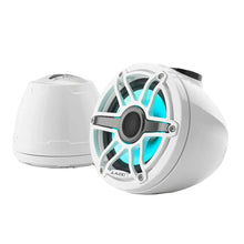 JL Audio M6 VeX Series 6.5’’ Enclosed Coaxial Speakers w/RGB LED Lighting White Sports Grilles - M6-650VEX-Gw-S-GwGw-i