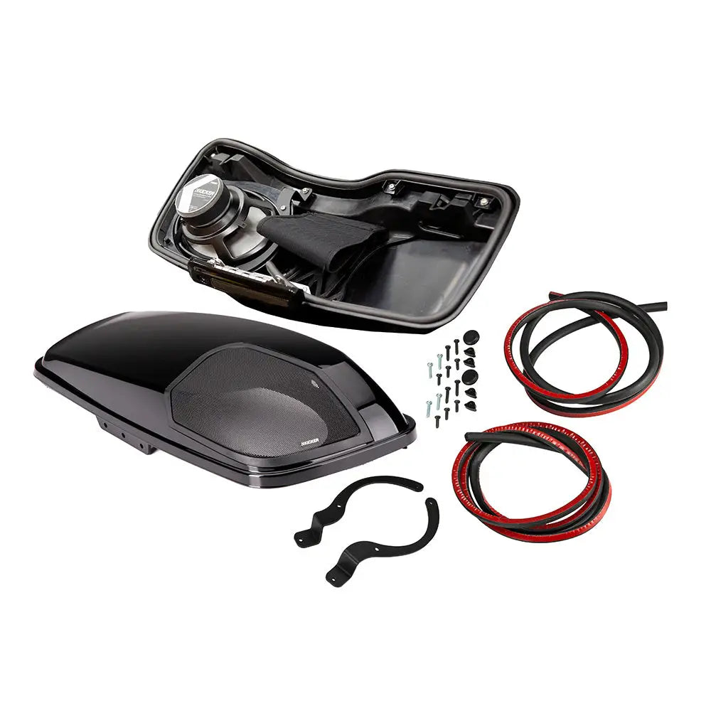 KICKER Harley Davidson Bag Lid Pair w/6x9’’ Speakers Harness f/Harley Davidson 2014-Present Models - Vivid Black