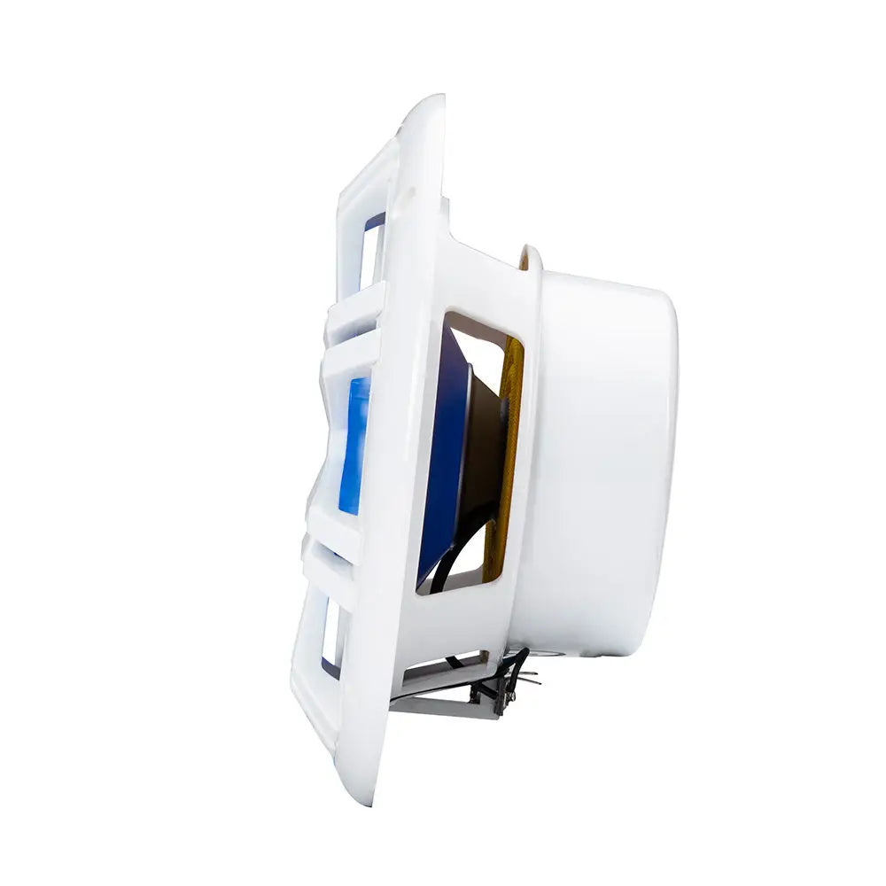 KICKER KM60 6.5’’ Marine Coaxial Speakers w/1/2’’ Tweeters - 4 OHM - White w/RGB LEDs [51KM604WL] - Speakers