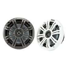 KICKER KM65 6.5’’ Marine Coaxial Speakers w/3/4’’ Tweeters - 4-Ohm Charcoal White [45KM654] - Speakers