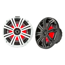 KICKER KM8 8’’ LED Marine Coaxial Speakers w/1’’ Tweeters - 4-Ohm Charcoal White [45KM84L] - Speakers