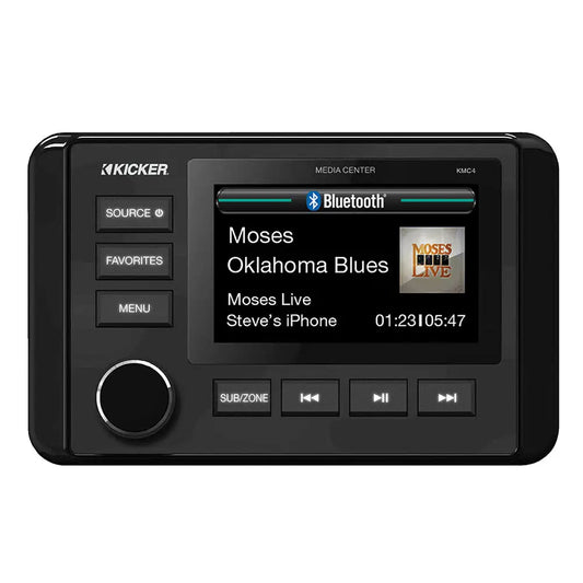 KICKER KMC4 Weather-Resistant Gauge-Style Media Center w/Bluetooth [51KMC4] - Stereos