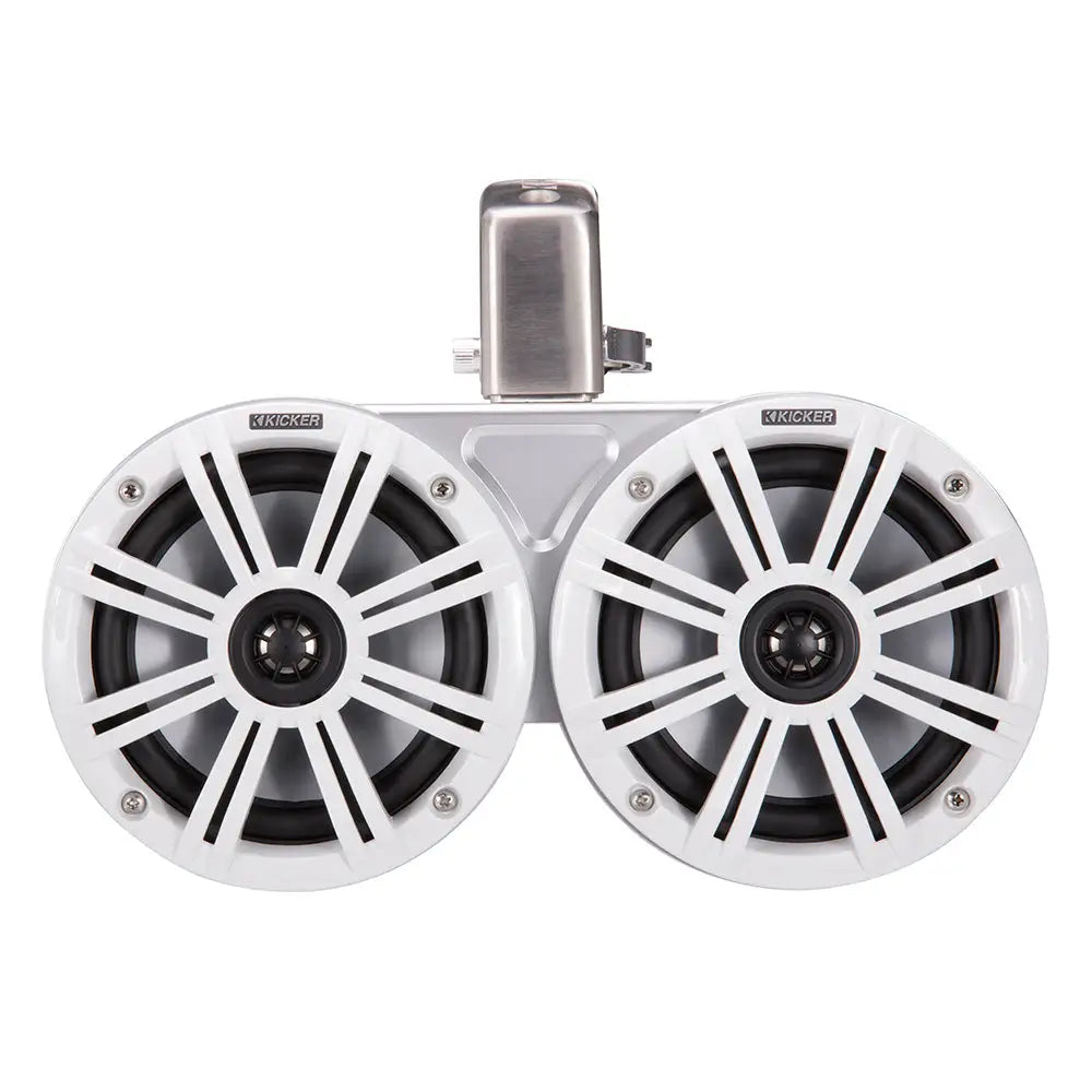 KICKER KMTC65 6.5’’ LED Coaxial Dual Tower System - White w/White Grille [45KMTDC65W] - Speakers - Tower/Soundbars