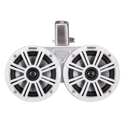 KICKER KMTC65 6.5’’ LED Coaxial Dual Tower System - White w/White Grille [45KMTDC65W] - Speakers - Tower/Soundbars