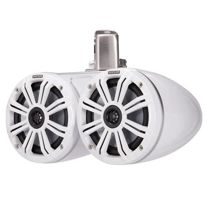 KICKER KMTC65 6.5’’ LED Coaxial Dual Tower System - White w/White Grille [45KMTDC65W] - Speakers - Tower/Soundbars