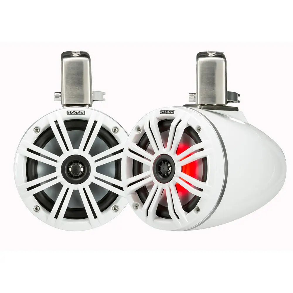 KICKER KMTC65 6.5’’ LED Coaxial Tower System - White w/White Grille [45KMTC65W] - Speakers - Tower/Soundbars