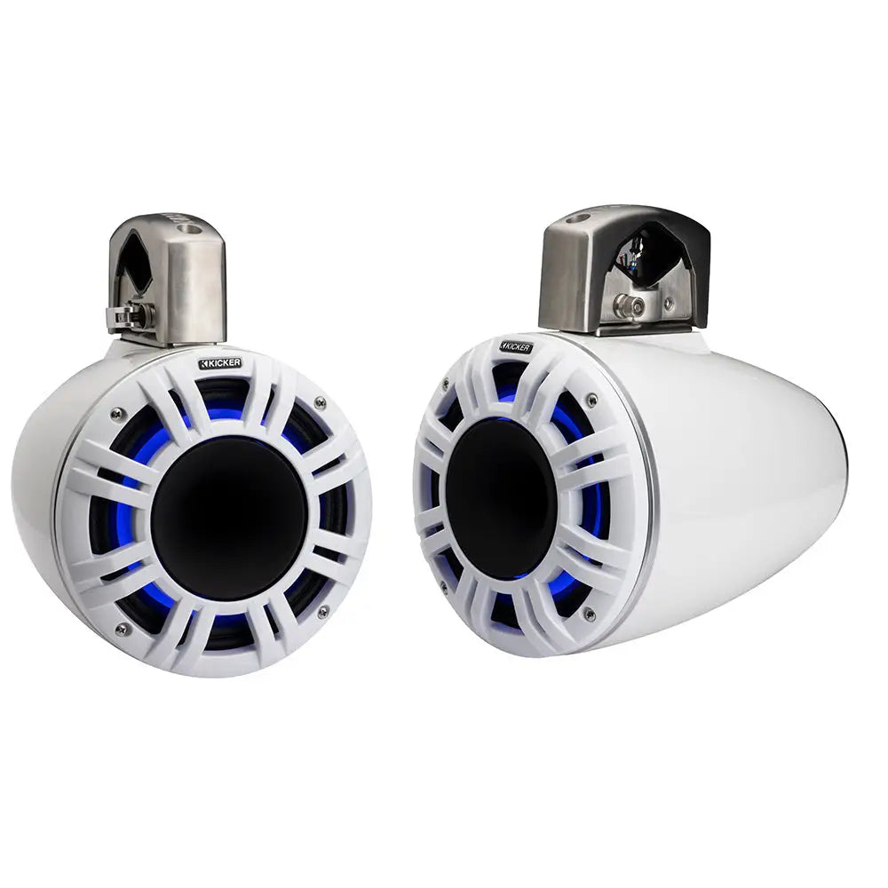 KICKER KMTCXL8 8’’ LED Horn Loaded Compression Driver Tower System - White [51KMTCXL8W] - Speakers - Tower/Soundbars