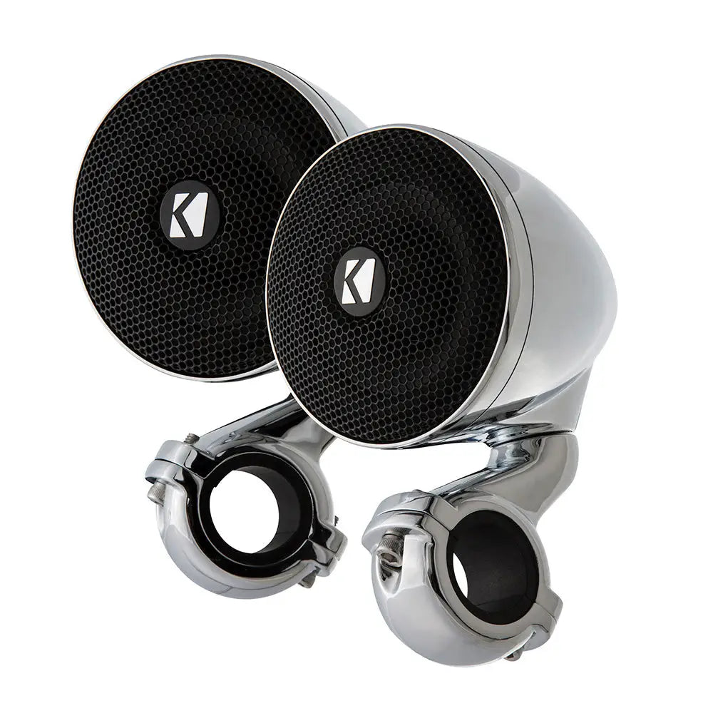 KICKER PSM 3’’ Weather-Proof Mini Enclosed Speaker Pair - 2-Ohm Chrome [47PSM32] - Speakers