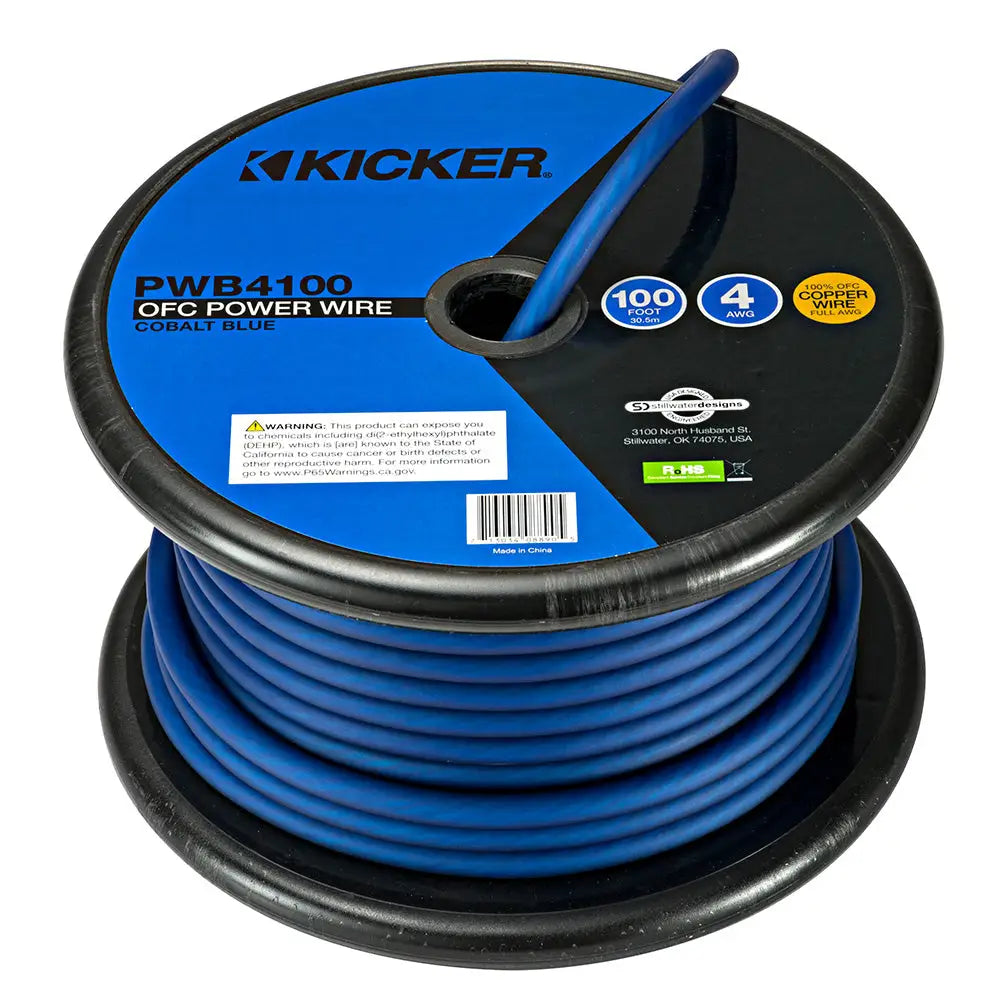 KICKER PWB4100 100’ 4AWG Power Wire - Blue [46PWB4100] - Wire