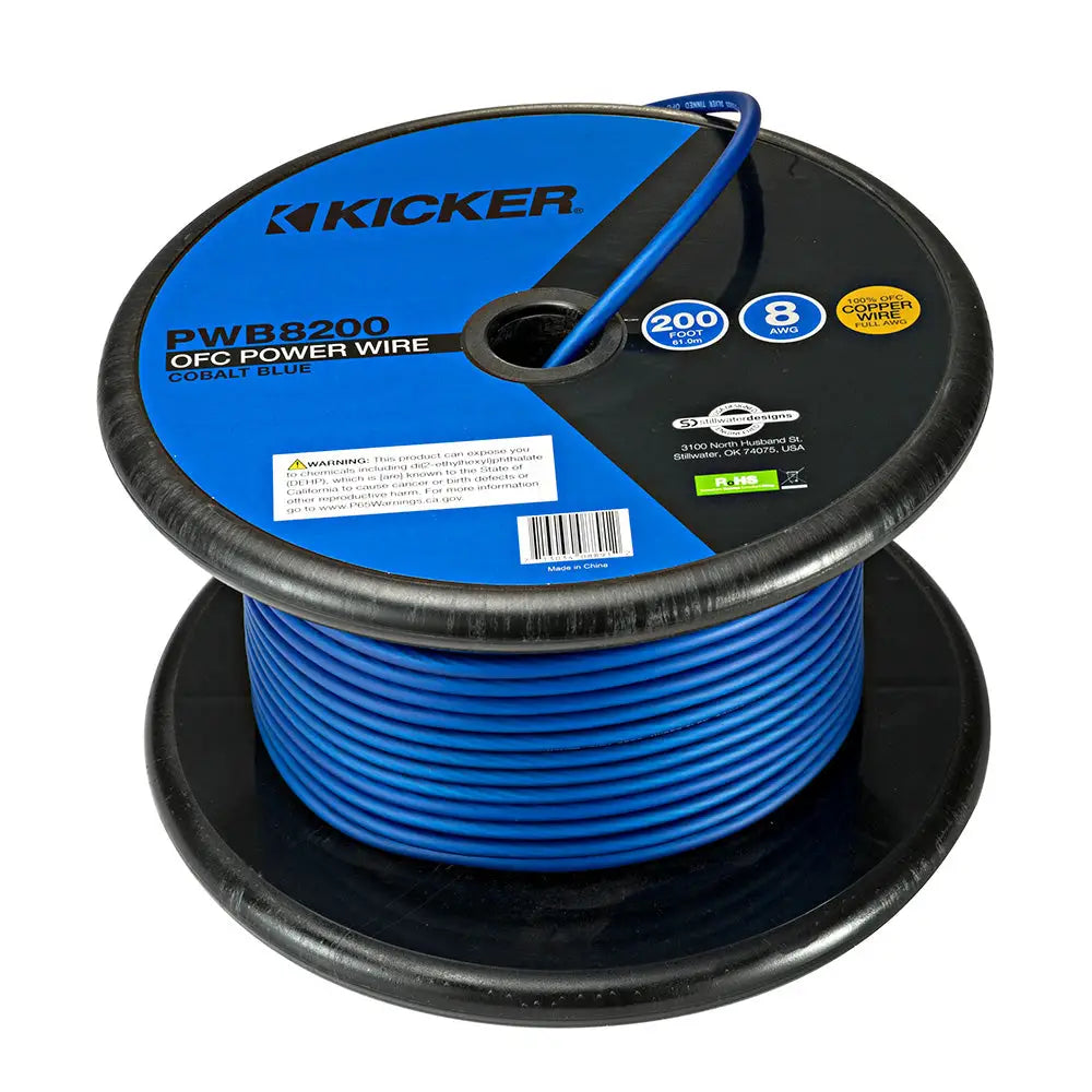 KICKER PWB8200 200’ 8AWG Power Wire - Blue [46PWB8200] - Wire