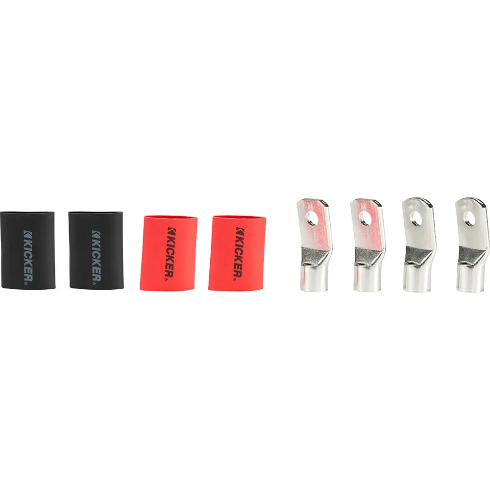 KICKER RT0 Nickel Plated 1/0AWG 5/16’’ Ring Terminal - 4-Pack [47RT0] - Terminals