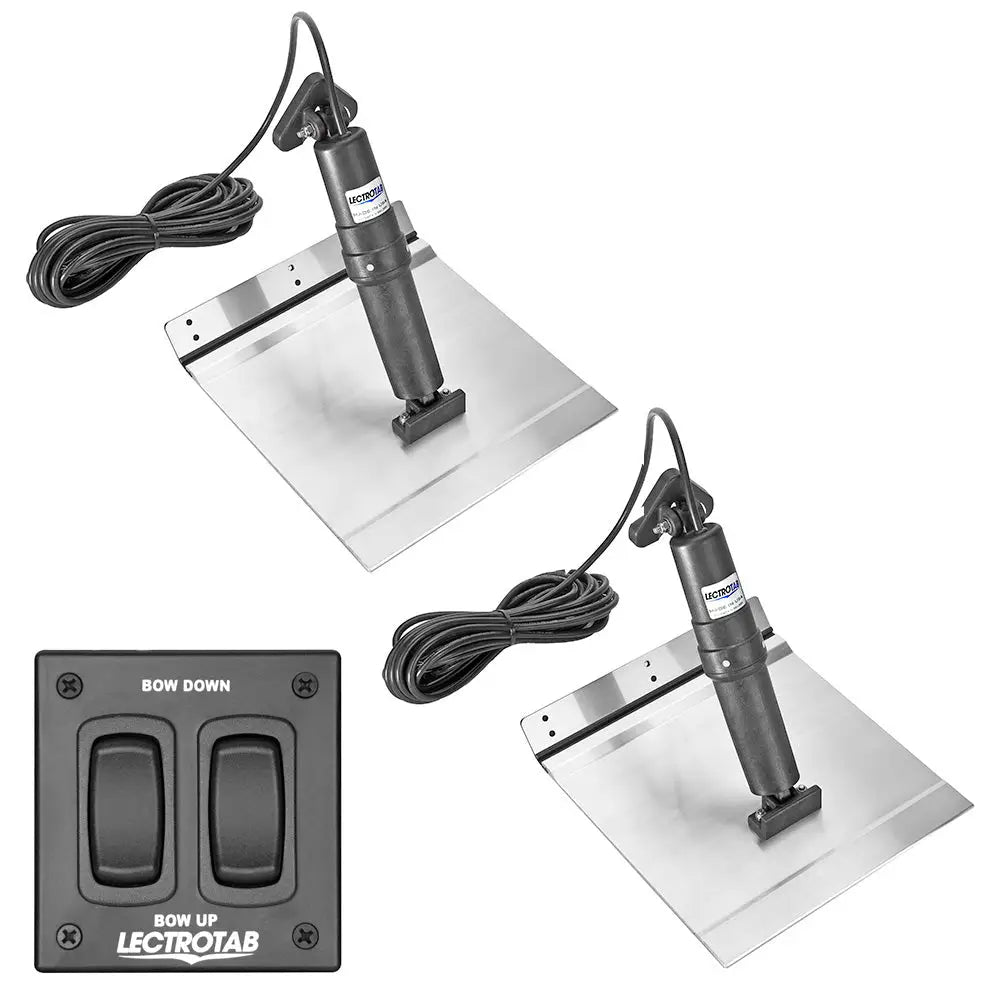 Lectrotab XKA Aluminum Alloy Trim Tab Kit w/Rocker Switch - 12 x 24 [XKAF12X24A] - Trim Tabs