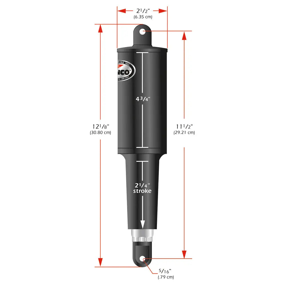 Lenco 101 Standard Actuator - 24V - 2-1/4’’ Stroke [15061-001] - Trim Tab Accessories