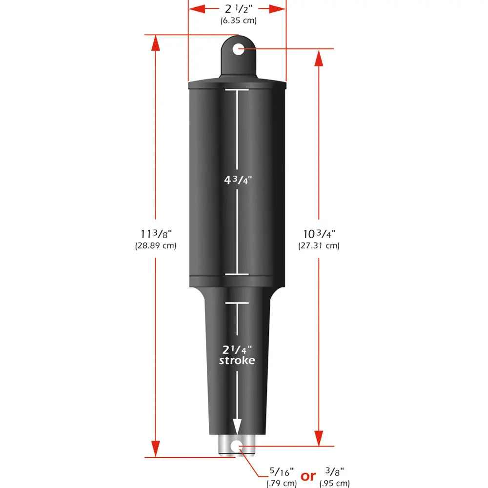 Lenco 101XD Extreme Duty Actuator - 12V - 2-1/4’’ Stroke - 5/16’’ Hardware [15055-001] - Trim Tab Accessories