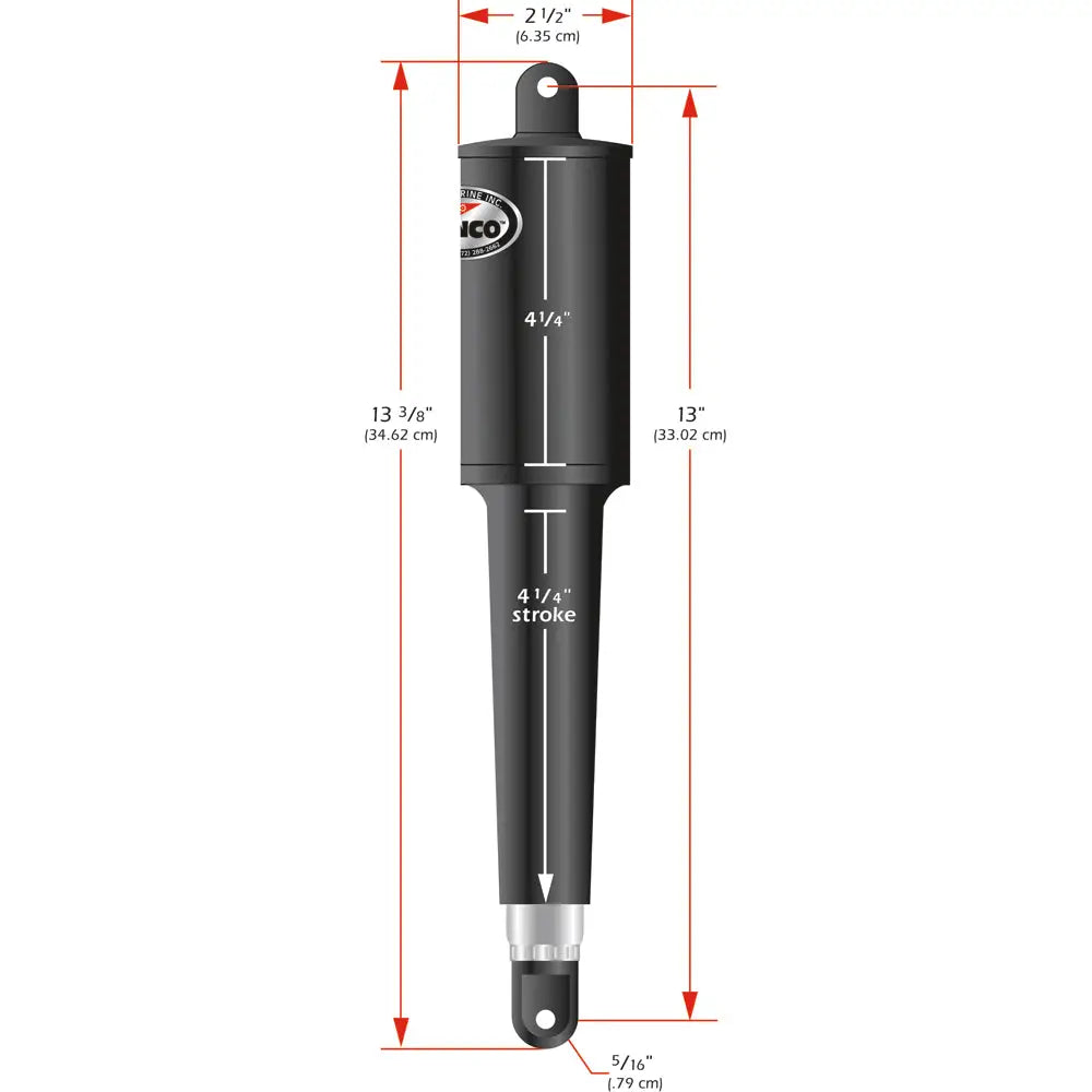 Lenco 102 Series Standard Actuator - 12V - 4-1/4’’ Stroke [15059-001] - Trim Tab Accessories