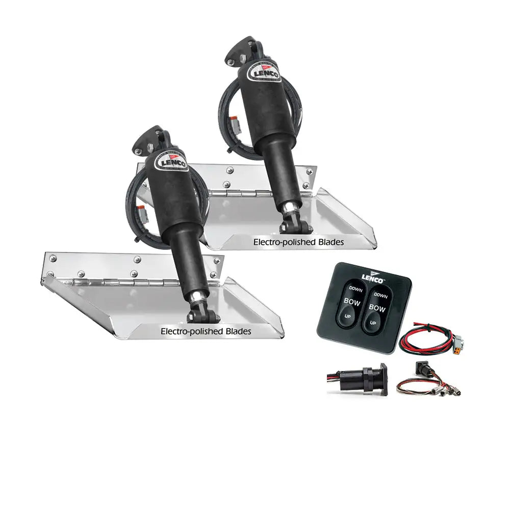 Lenco 12’’ x 9’’ Standard Performance Trim Tab Kit w/Standard Tactile Switch Kit 12V [RT12X9] - Trim Tabs