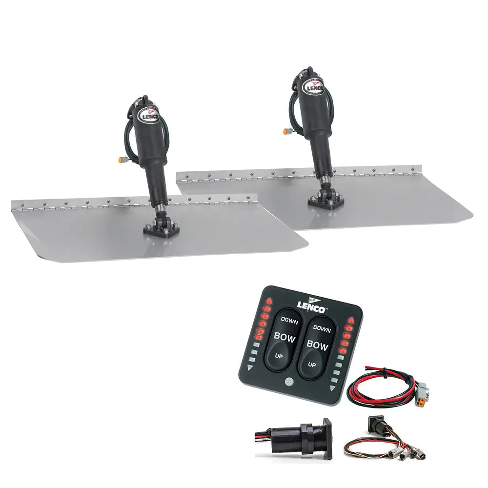 Lenco 12’’ x 12’’ Standard Trim Tab Kit w/LED Integrated Switch Kit 12V [15109-103] - Trim Tabs