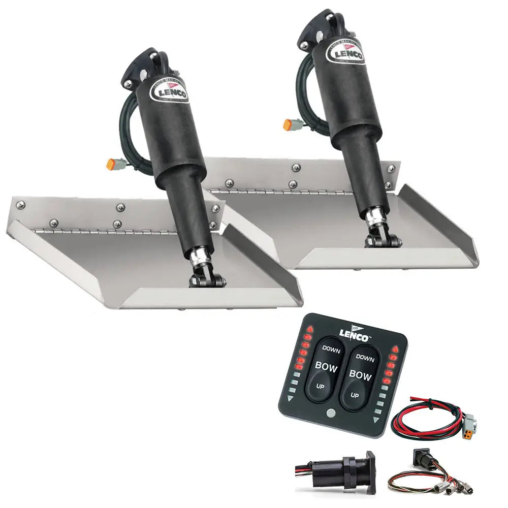 Lenco 9’’ x 12’’ Edge Mount Trim Tab Kit w/LED Indicator Switch Kit [TT9X12EI] - Trim Tabs