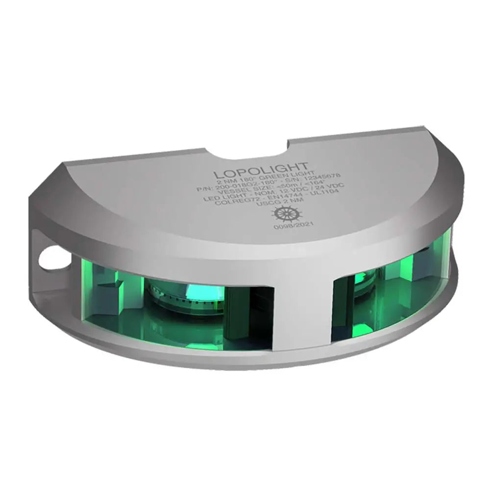 Lopolight Series 200-018 - Navigation Light - 2NM - Vertical Mount - Green - Silver Housing [200-018G2] - Navigation