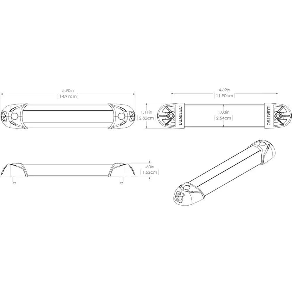 Lumitec Mini Rail2 6’’ LED Utility Light - Spectrum RGBW - Brushed Finish [101545] - Interior / Courtesy Light