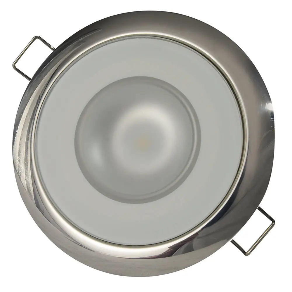Lumitec Mirage - Flush Mount Down Light - Glass Finish/Polished SS Bezel - White Non-Dimming [113113] - Dome/Down Lights